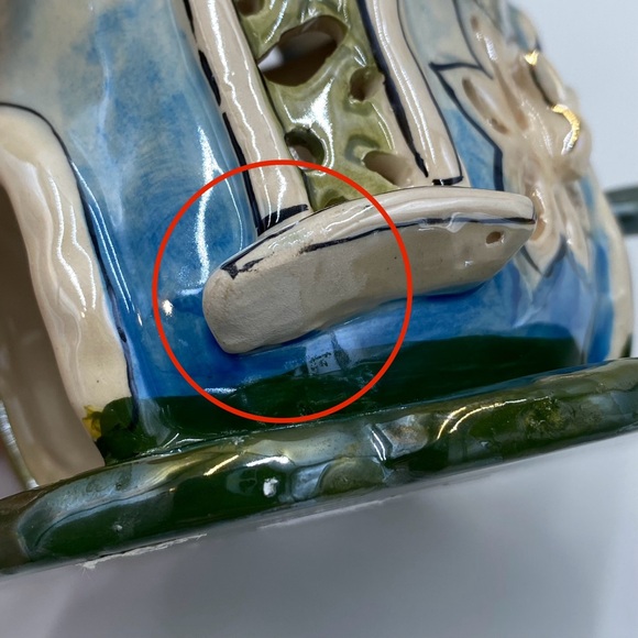 2002 Blue Sky Clayworks Fairy Lily Flower Birdhouse Tea Light Candle Holder - Picture 6 of 12